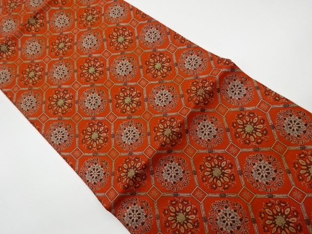 JAPANESE KIMONO / VINTAGE NAGOYA OBI / WOVEN FLOWER CREST